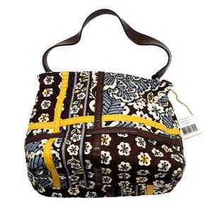 Vera Bradley Women's Tote Purse Slate Blooms Brown Yellow